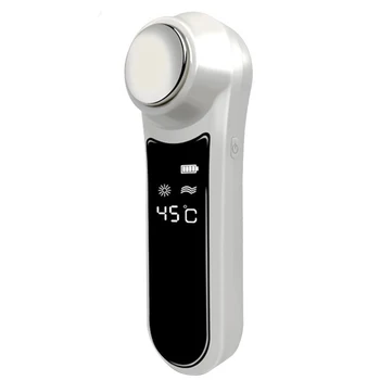 

ABS Cryotherapy Hot Cold Ultrasonic DC 5V Adjustable Temperature Facial Skin Care Machine LCD Display Sonic Vibration Effective