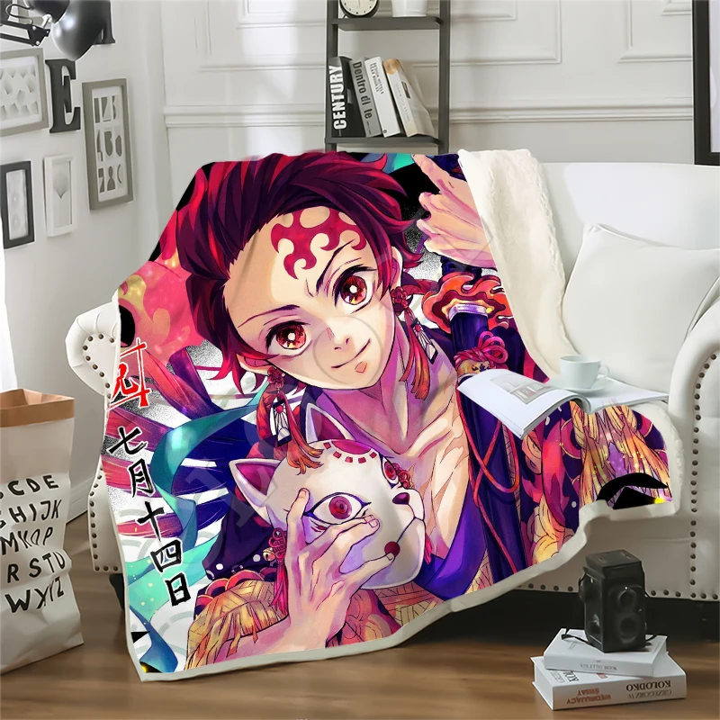 Аниме демон убийца Kimetsu No Yaiba одеяла 3D принт Мода диван путешествия для подростков мужчин и женщин постельные принадлежности пледы одеяла плюшевое одеяло