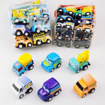 

6Pcs Pull Back Car Toys Kids Mini Cars Toys onstruction Vehicle Fire Truck Taxi Model Children Inertia Vehicle Children Toys