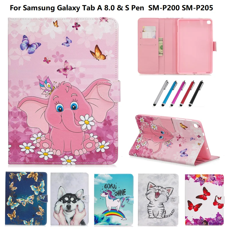 Чехол подставка для Samsung Galaxy Tab A 8 0 с рисунком в виде розового слона|Чехлы