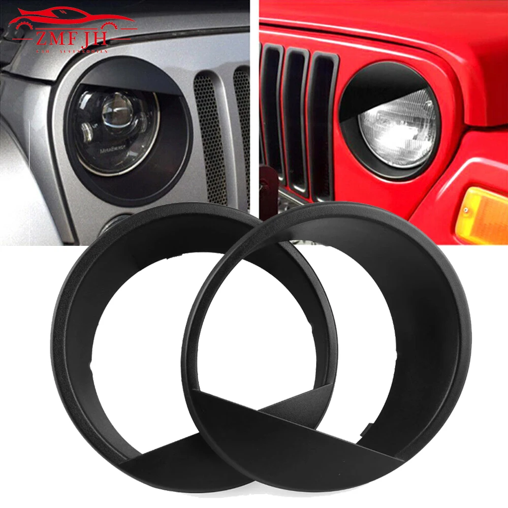 

7" Front Light Headlight Angry Bird Style Trim Cover ABS For Jeep Wrangler JK JKU 2007-2017 Sports / Sahara Freedom Car accessor