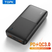 TOPK I2009Q Power Bank 20000mAh Portable Charger USB Type C PD Quick Charge 3.0 Fast Charging Powerbank External Battery