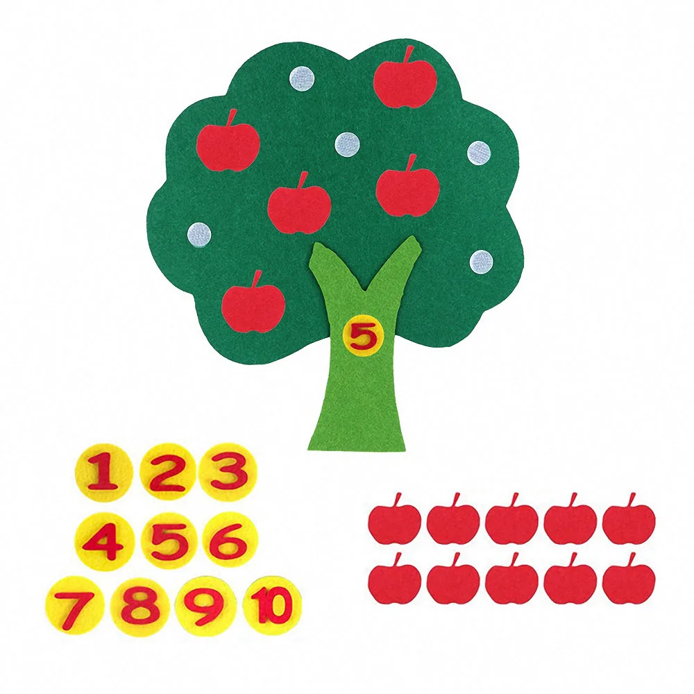 Precio bajo Juguete de matemáticas Montessori de Apple Trees para niños, juguete educativo para desarrollar la inteligencia infantil, tejido artesanal, Aprendizaje Temprano Wl9D3JLA