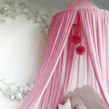 

Baby Crib Canopy Mosquito Net Cot Drape Chiffon Netting Curtain Nursery Bedding New Nordic Tent Chiffon Baby Mosquito Net Dome