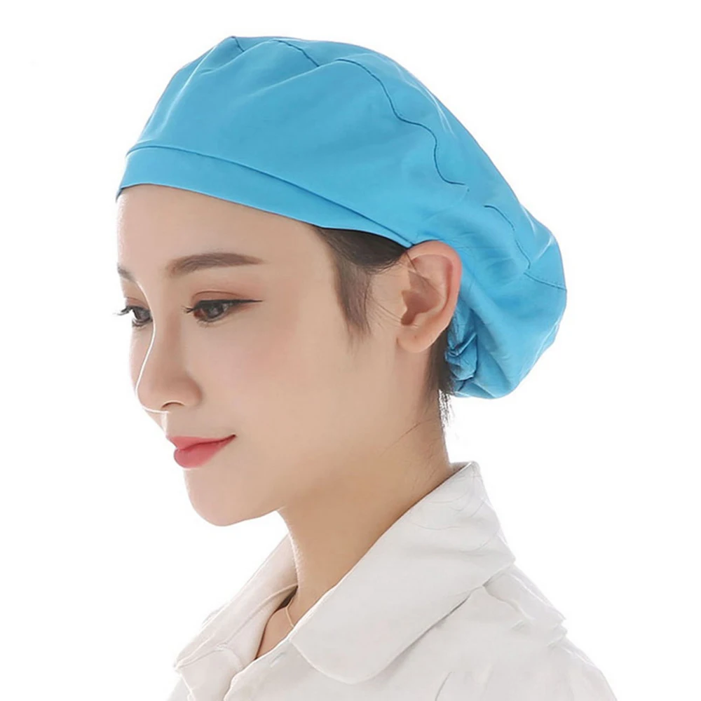 Unisex Elastic Caps Kitchen Restaurant Bakery Waiter Chef Work Wear Hats Men Women Breathable Factory Warehouse Workshop Caps