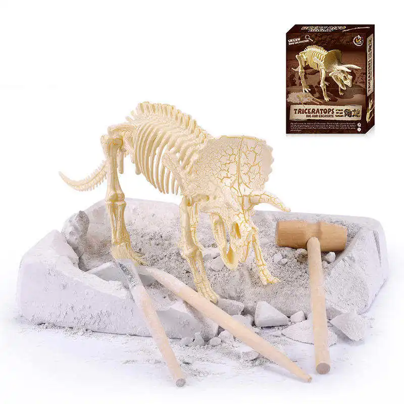 6 type Jurassic Dinosaur Velociraptor Fossil excavation kits Education archeology Exquisite Toy Set Education Child Gift