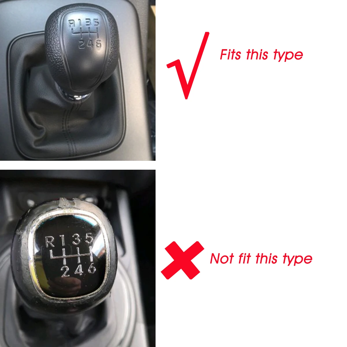 Рукоятка для рычага переключения передач MT из искусственной кожи 6 скоростей