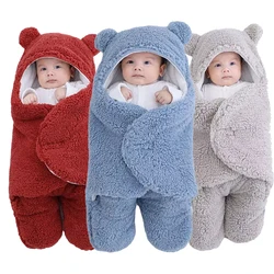 Hibobi Newborn Baby Winter Warm Sleeping Bags Soft Infant Swaddle Wrap Stroller Wrap Infant Cotton Thicken for Baby 0-9 Months