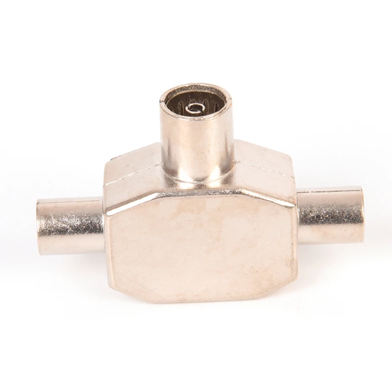 TV Splitter 2 Way TV Aerial Coaxial Splitter Coax Metal Signal T Adapter Combiner 2 Male To 1 Female Adapter For TV/T Adapters Coaxial