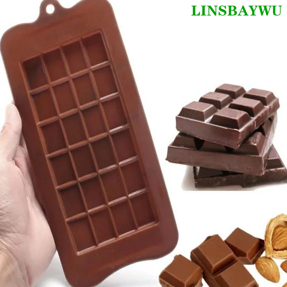 

24 Cavity Square Shaped Silicone Chocolate Molds Mould Bar Block Ice Tray Easy Cake Bake Molds Bakeware Heart Decorating Tool