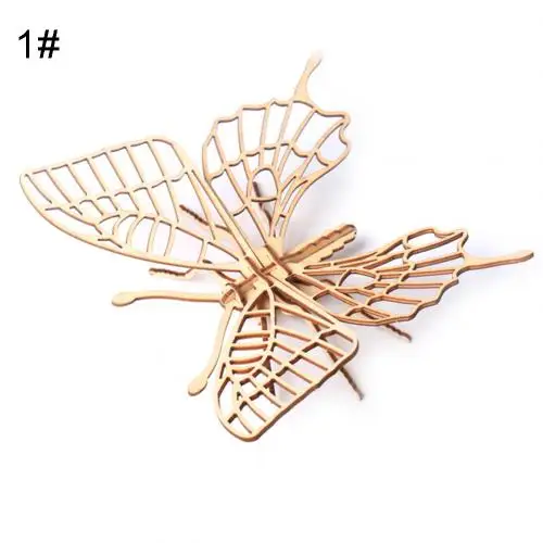 Butterfly 3D деревянная Бабочка модель насекомого головоломки DIY сборки ремесла Развивающие детские игрушки - Цвет: Butterfly