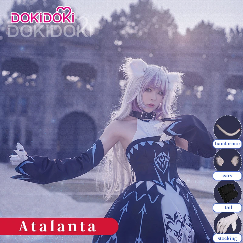 DokiDoki Fate/Grand Order Atalanta Косплей Костюм Аниме игра Fate Косплей Atalanta женское зеленое платье костюм на Хэллоуин