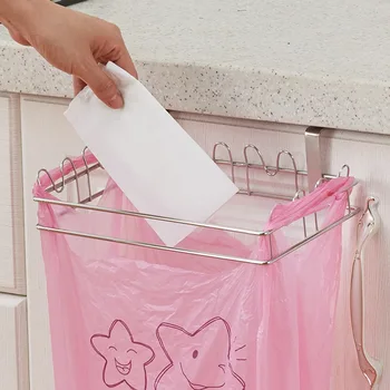 

Stainless Steel Trash Bag Rack Towel Rack Kitchen Rack Wall-mounted Kitchen Cabinet Rack Garbage Disposal Rack Storage Organizer