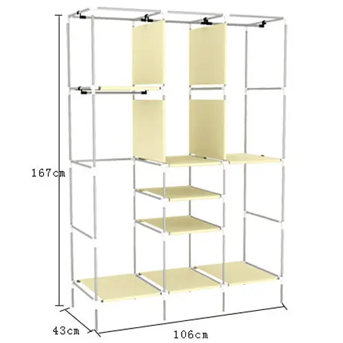 Triple-Portable-Clothes-Wardrobe-Closet-Cabinet-Garment-Rack-with-2-Free-Boxes