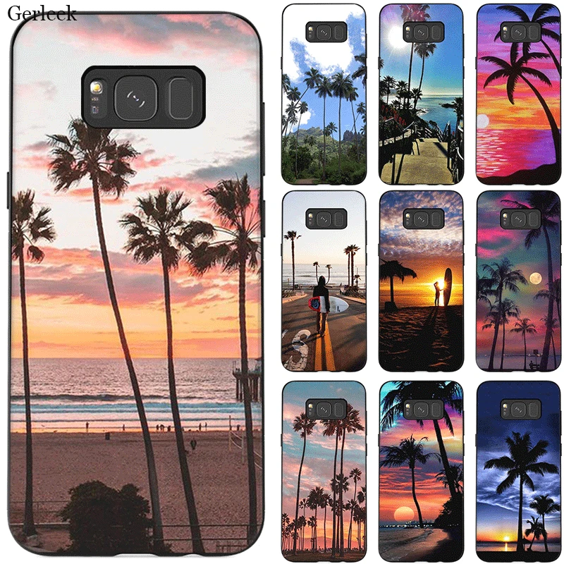 Чехол для телефона Samsung J6 A70 A60 A50 A40 A20 A30 A10 A7 A6 A5 A3 A8 A9 чехол California trees Beach Surf Travel Shell |