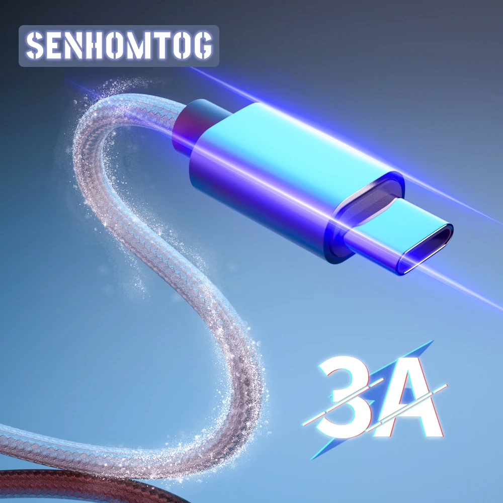 Senhomtog kabel USB typu C 3A 0.25cm za $0.39 / ~1.50zł