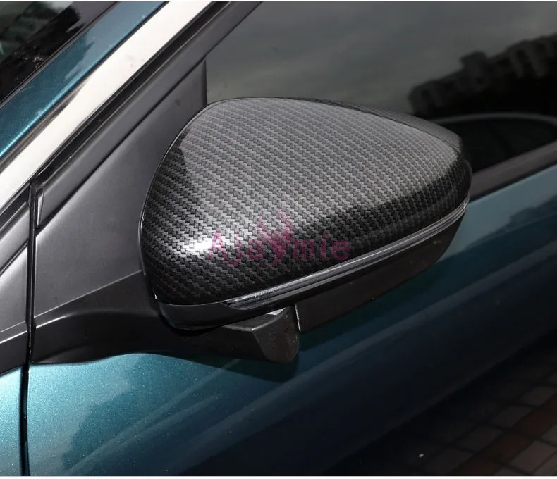 

For Peugeot 5008 3008 2017 2018 Carbon Fiber Color Side Wing Mirror Overlay Rear View Cover Garnish Trim Car Styling Accessories