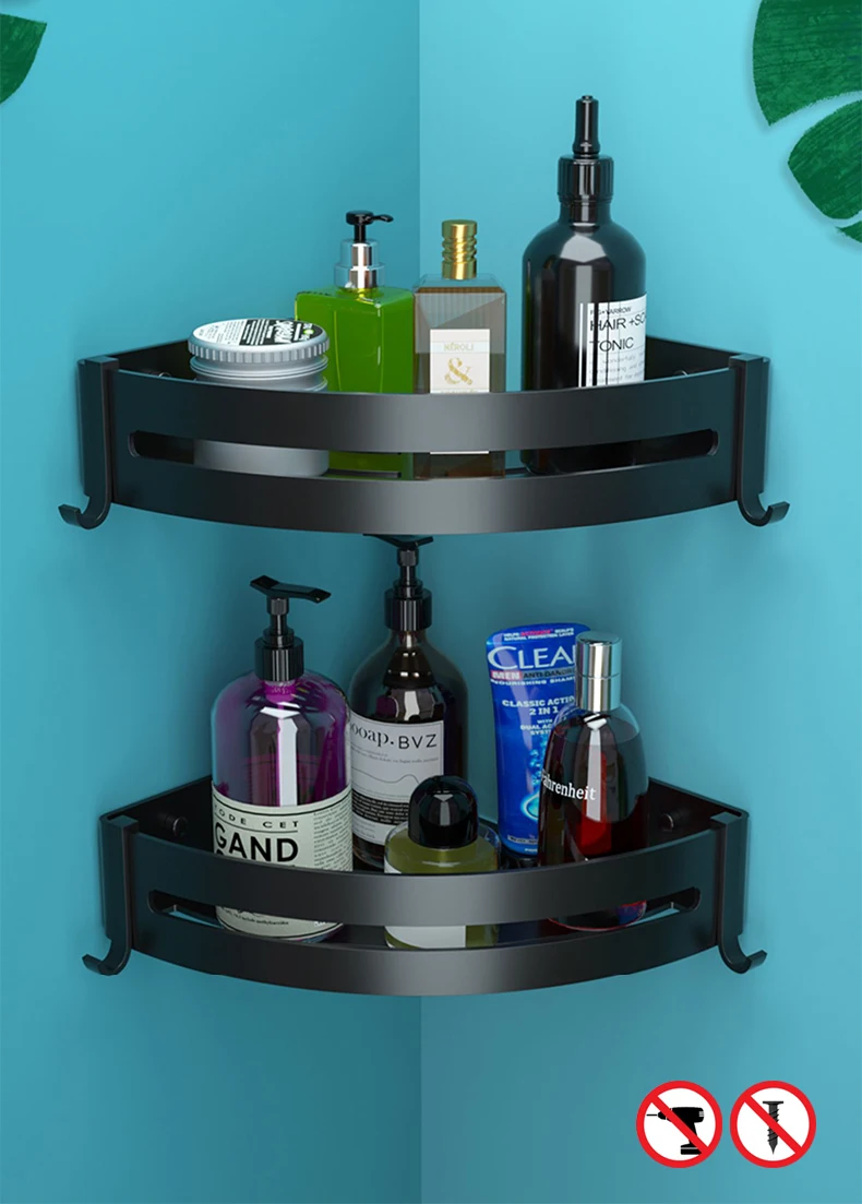 Bathroom Shelf Corner shelves For bathroom Black Wall Shelf Triangle Rectangle Bath Accessories ELM1111