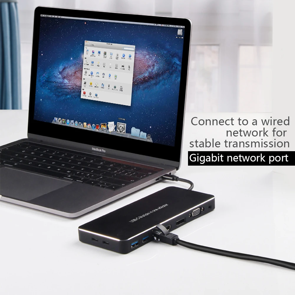 9 в 1 USB C концентратор тип-c для аудио VGA DP HDMI RJ45 Vision USB3.0 9 в 1 удлинитель концентратор конвертер док-станция для Macbook S8 Dex