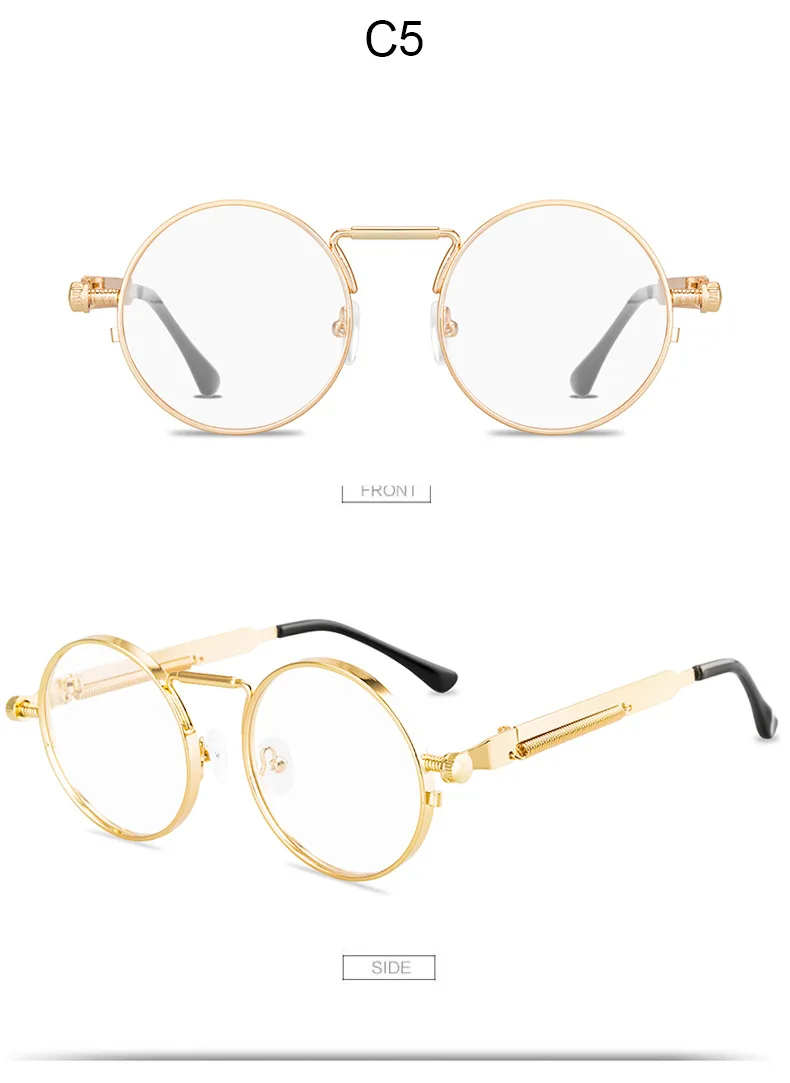 Top Quality Punk Gothic Sunglasses Men Brand Designer 2021 Trend Vintage Round Sun Glasses For Men Shades Classic Eyewear Unisex (12)