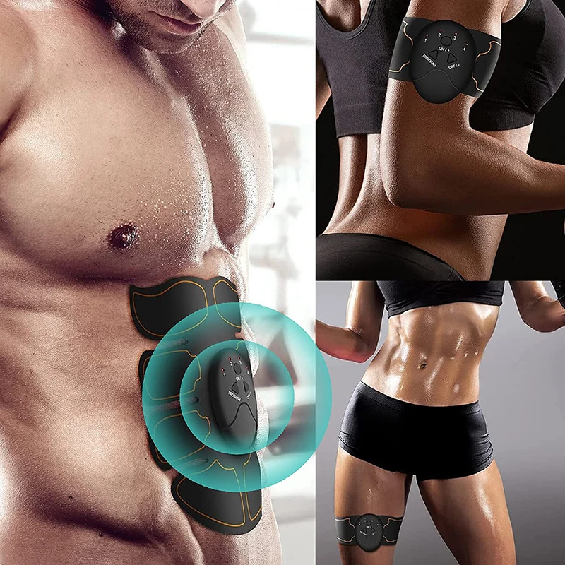 Abdominal Muscle Stimulator With 5Pack Gel Pads Body Slimming Workout Fitness