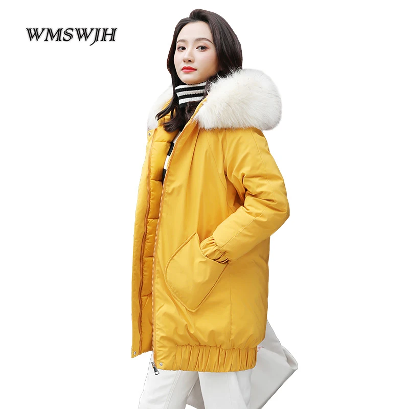 

2019 High Quality Women Winter Jacket long Hooded Parkas Winter Coat Women Loose Parka Fur Collar Thicken Cotton Padded Jackets