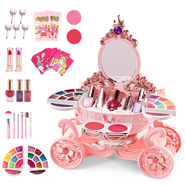 Girl Makeup Toy Simulation Cosmetics Set Baby Pretend Play Nail Polish Lipstick Accessories Doll For Children Toys 3 Years Gift 1