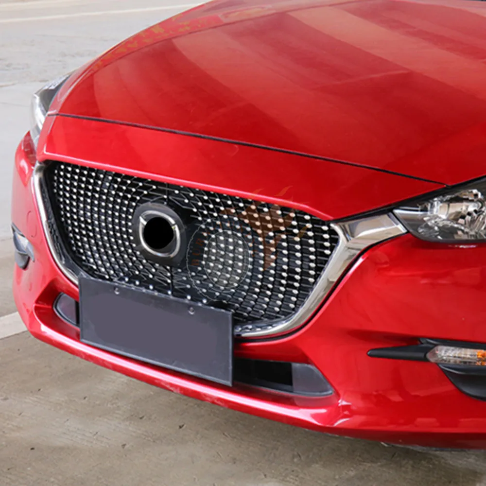 Хорошая установка ABS Алмазный Стиль гриль для Mazda 3 Axela гриль- внешний автомобильный стиль передний бампер капот гоночная решетка