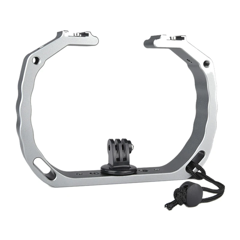 A63 Aluminum Alloy Sports Camera Bracket Double Hot Shoe Holder Handle for GoPro Hero5/4/3
