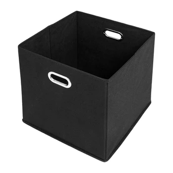 

6pcs Fabric Storage box Cube Bins Cloth Organizer storage Baskets Folding Nursery Closet Drawer Features Dual Handles