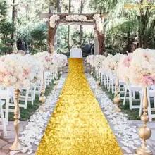 Проходные дорожки 2FTx10FT блестящие золотые вечерние ковровые дорожки блестящие проходные ковры для Wedding-M1024