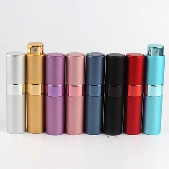 

8ml Mini Aluminum Pump Sprayer Refillable Bottles Travel Cosmetic Container Perfume Bottle