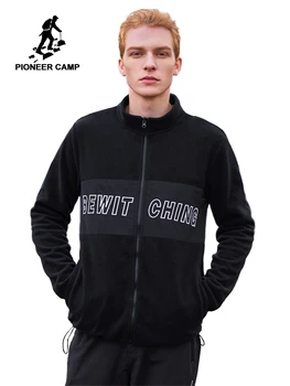 

Pioneer Camp 2019 Warm Fleece Jacket Men Black Color Zipper Mandarin Collar Men's Winter Coats AJK908389