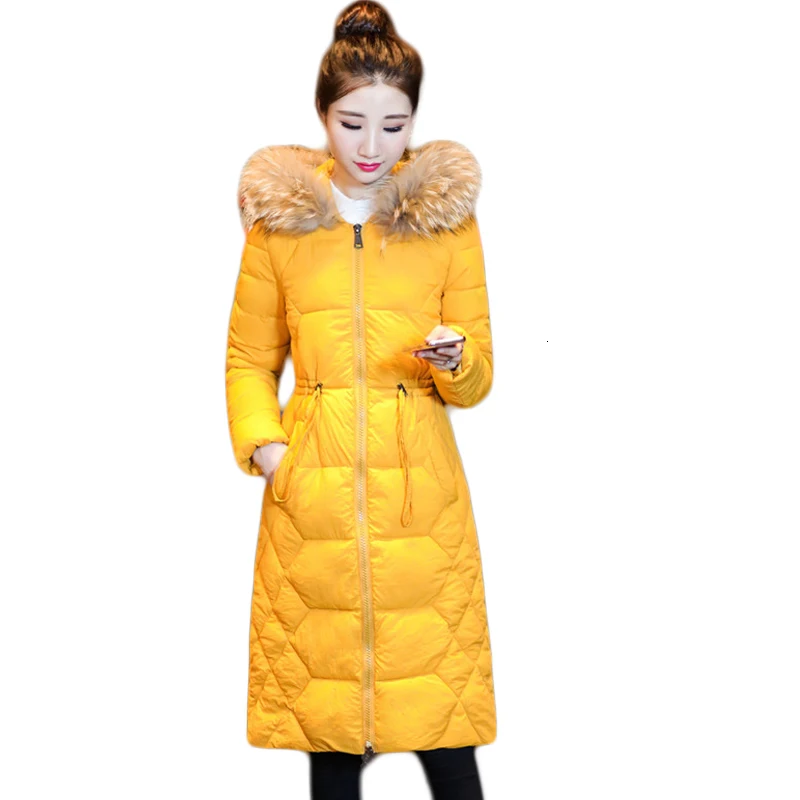Winter ash Women Plus Size Slim jas Cato Fat Hot Long Parka Mujer Bontkraag Capuchon Female CM1039 | Женская одежда