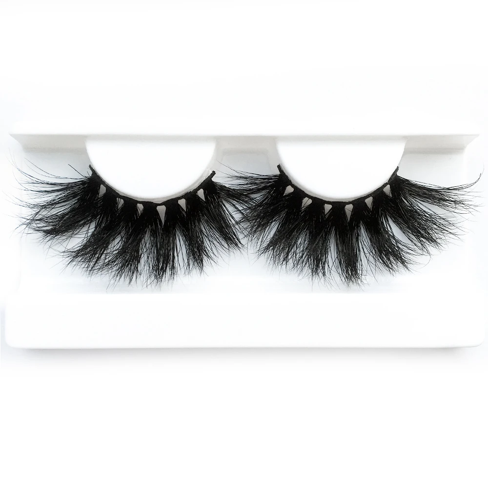 

BossGirl Lashes 5D Mink Lashes with White Lash Tray Transparent Lid Thick HandMade Full Strip Lashes Cruelty Free E07