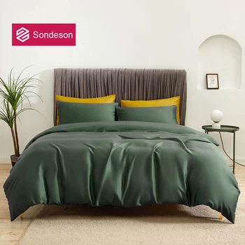 

Sondeson Luxury Noble Green 100% Silk Bedding Set Beauty Super Soft Pillowcase Queen King Duvet Cover Flat Sheet Or Fitted Sheet