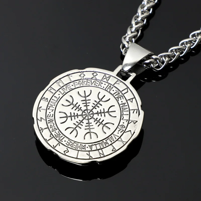 Yage stainless steel Viking Silver and Gold Rune pendant necklace viking scandinavian norse viking necklace Men gift
