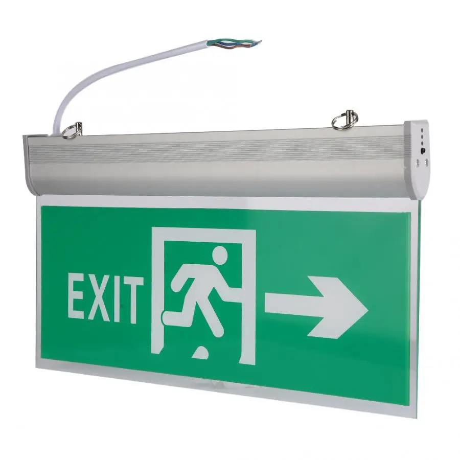 110-220V Acrylic LED Emergency Exit Sign Lamp Evacuation Indicator Light Exit Lighting Sign