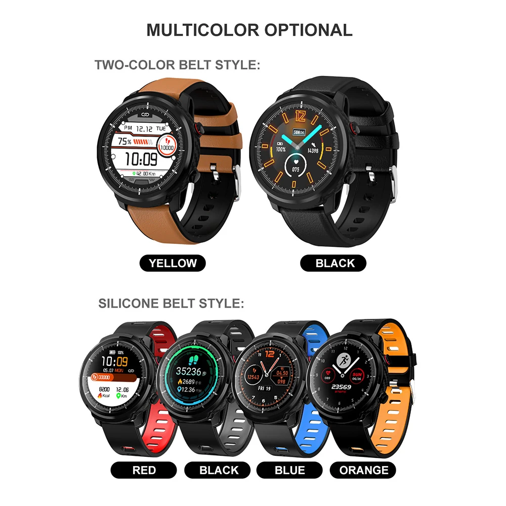 L3 IP68 Waterproof Full Round Smart Watch Bracelet Bluetooth Step Blood Pressure Blood Oxygen Heart Rate Measurement Watch