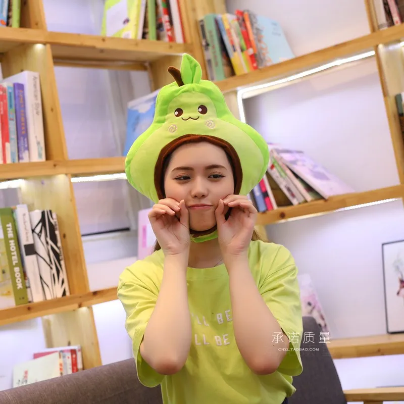 Головной убор авокадо, смешная шляпа для вечеринок, Южно-корейский стиль, креативный сетчатый красный реквизит для фотосессии для девочек