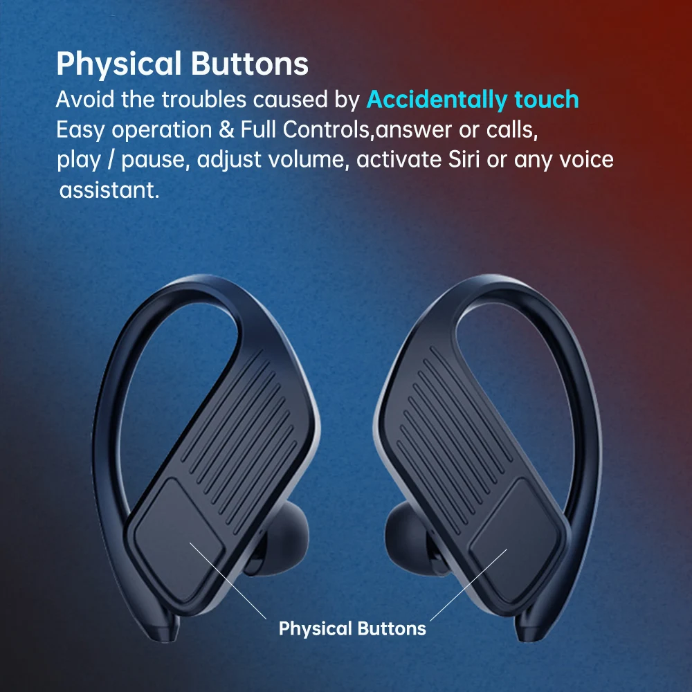 Arikasen наушники вкладыши TWS Bluetooth 40 часов бас True Беспроводной стерео спортивные