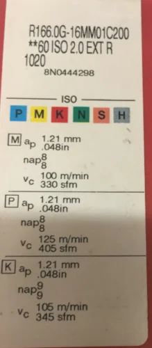 10 шт. вставки карбида R166OG-16MM01C200 1020