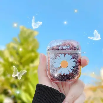 

NEW liquid Quicksand glitter case For Airpods 1 2 wireless Bluetooth Earphone Case Transparent Headphone Protection Cover coque