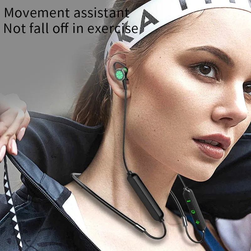 High quality Hanging Neck Headphones In Ear Stereo Bluetooth Earphone With HD Mic Wireless Sport Headset Earbuds For Android IO
