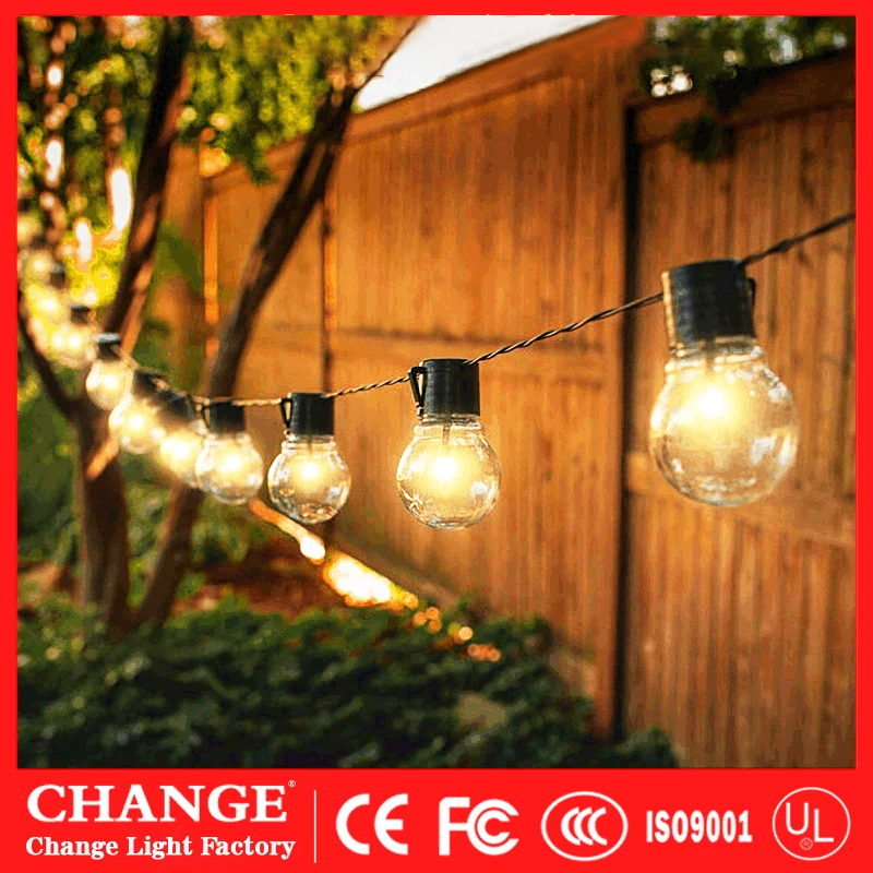 Emissor de Luz Solar à Prova Água ao ar Diodo Lâmpada Redonda Corda Luz Dwaterproof Livre Iluminação Pátio Natal Casamento Cafe Decorações G50 1 corda luz solar à prova dwaterproof água