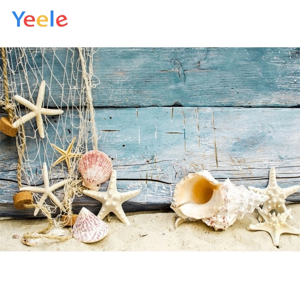 Фон для фотосъемки Yeele с изображением летней вечеринки и деревянных ракушек |