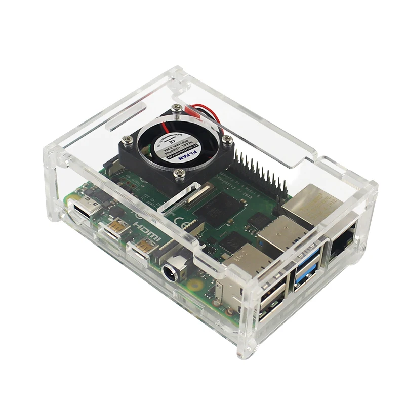 New Raspberry Pi 4 Model B 4G Kit with 5V 3A Power Adapter Acrylic Case Cooling Fan HMDI Cable Heat Sink 16/32G SD Card Optional
