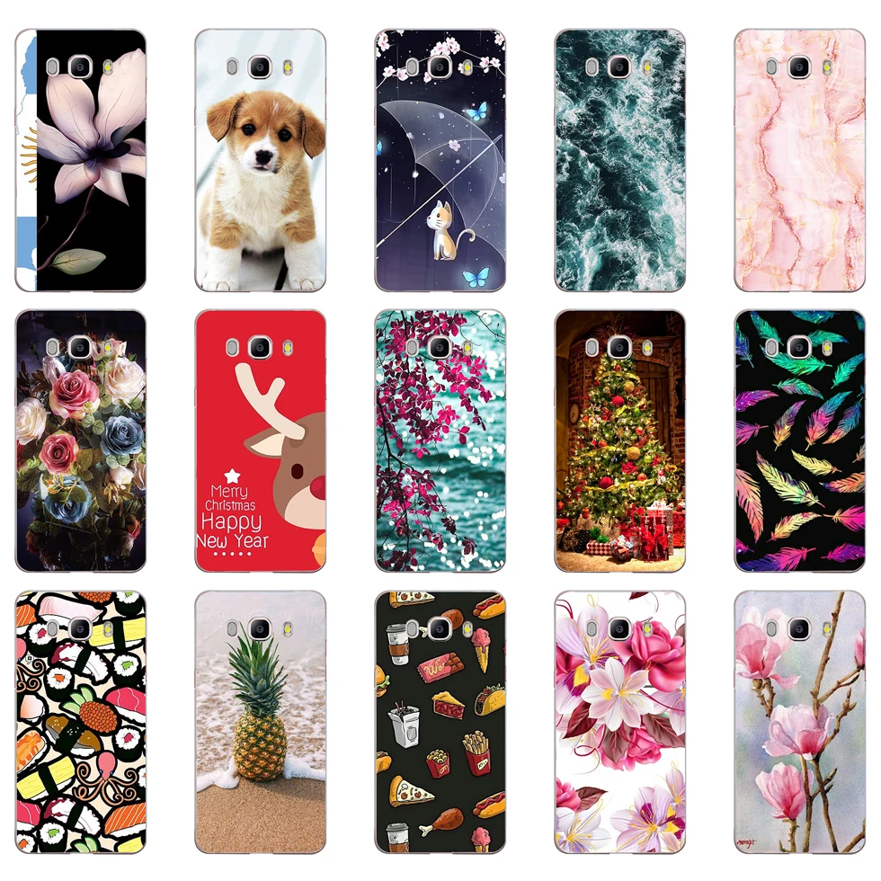 

E silicone Case FOR Samsung Galaxy J7 2016 Case J710 J710F Cover FOR Samsung J7 2016 phone soft tpu protective printing bags
