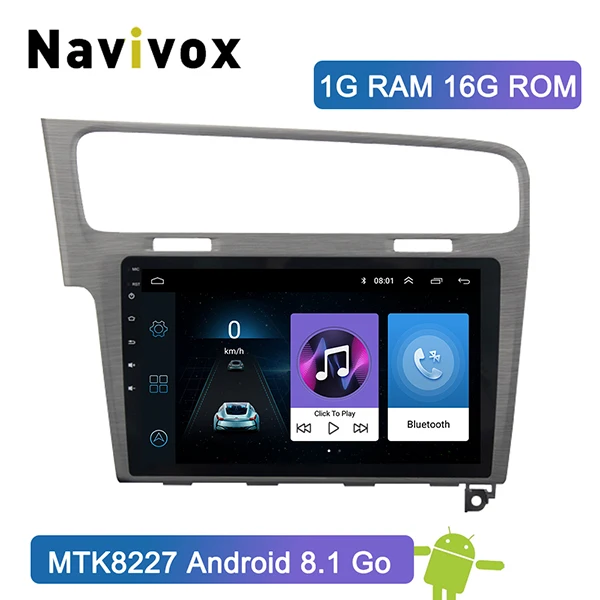 Navivox 10,1 дюймов Android 8.19.0 2Din автомобильный Радио gps навигация мультимедийный плеер для Фольксваген Гольф 7 2013 wifi - Цвет: Оранжевый