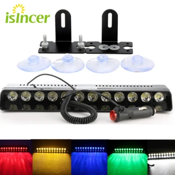

1pc 12 LED Strobe Light Car Emergency Bar Police Warning Flash Visor Deck Dash Lamp Windshield White Red Yellow Green Blue